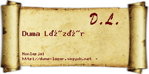 Duma Lázár névjegykártya